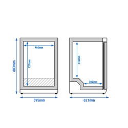 (2 sztuki) Mini zamrażarka magazynowa ze stali nierdzewnej ECO – 200 litrów – z 1 drzwiami – wnętrze drzwi z tworzywa sztucznego