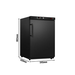 Mini chłodziarka magazynowa ECO – 200 litrów – z 1 drzwiami – wnętrze drzwi z tworzywa sztucznego – czarna