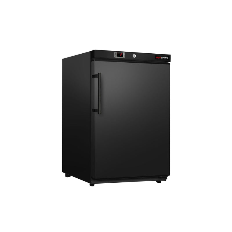 Mini chłodziarka magazynowa ECO – 200 litrów – z 1 drzwiami – wnętrze drzwi z tworzywa sztucznego – czarna