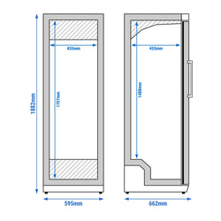 Zamrażarka do przechowywania ECO - 400 litrów - z 1 drzwiami - wnętrze drzwi z tworzywa sztucznego - czarna