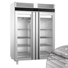 Szafa chłodnicza PREMIUM – stal nierdzewna – GN 2/1 – 1400 L – z 2 drzwiami szklanymi – z izolacją 85 mm