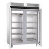 Szafa chłodnicza PREMIUM – stal nierdzewna – GN 2/1 – 1400 L – z 2 drzwiami szklanymi – z izolacją 85 mm