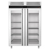 Szafa chłodnicza PREMIUM – stal nierdzewna – GN 2/1 – 1400 L – z 2 drzwiami szklanymi – z izolacją 85 mm