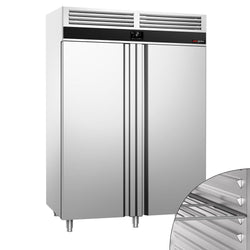 Szafa chłodnicza PREMIUM – stal nierdzewna – GN 2/1 – 1400 L – 0,267 kW – z 2 drzwiami – z izolacją 85 mm