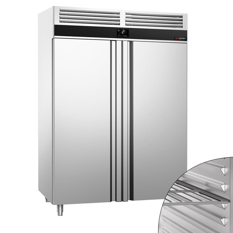 Szafa chłodnicza PREMIUM – stal nierdzewna – GN 2/1 – 1400 L – z 2 drzwiami – z izolacją 85 mm