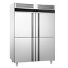 Commercial Upright Fridge Stainless steel PREMIUM - GN 2/1 - 1400L - with 4 half doors