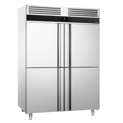 Szafa chłodnicza ze stali nierdzewnej PREMIUM – GN 2/1 – 1400 litrów – z 4 półdrzwiami