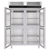 Commercial Upright Fridge Stainless steel PREMIUM - GN 2/1 - 1400L - with 4 half doors