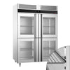 Szafa chłodnicza PREMIUM – stal nierdzewna – GN 2/1 – 1400 L – z 4 półdrzwiami szklanymi