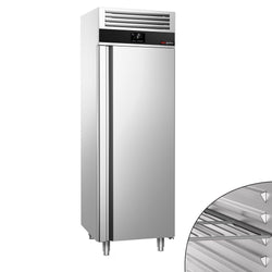 Szafa chłodnicza PREMIUM – stal nierdzewna – GN 2/1 – 700 L – 0,148 kW – z 1 drzwiami – z izolacją 85 mm