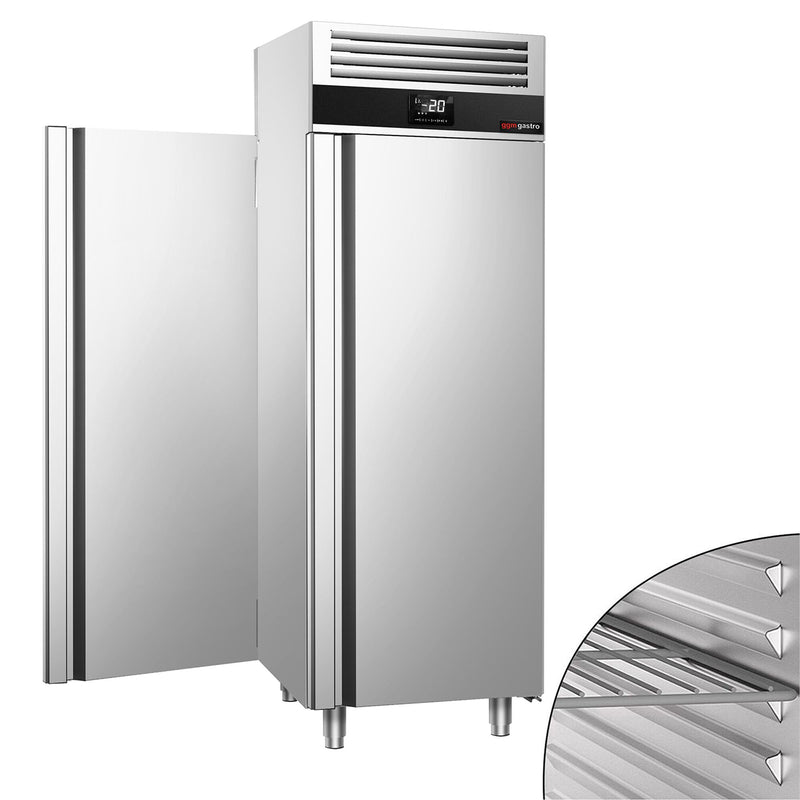 Zamrażarka przelotowa ze stali nierdzewnej PREMIUM - GN 2/1 - 700 litrów - z 1 drzwiami przednimi & tylnymi