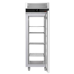Szafa chłodnicza przelotowa ze stali nierdzewnej PREMIUM - GN 2/1 - 1410L - 700x810mm - 1 drzwi przód i tył - chłodzenie wentylowane; LED