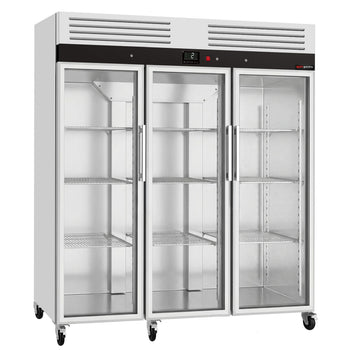 Commercial Upright Fridge ECO – Stainless Steel – 1350 L – 3 Glass Doors