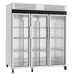 Commercial Upright Fridge ECO – Stainless Steel – 2100 L – 3 Glass Doors