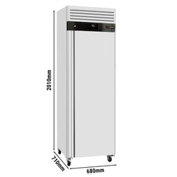 Chłodziarka ze stali nierdzewnej ECO - 600 litrów - z 1 drzwiami - wnętrze drzwi wykonane z tworzywa sztucznego