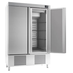 Szafa chłodnicza ze stali nierdzewnej PREMIUM PLUS - 1110L - 1385x700mm - 2 drzwi - chłodzenie wentylowane; samozamykające drzwi