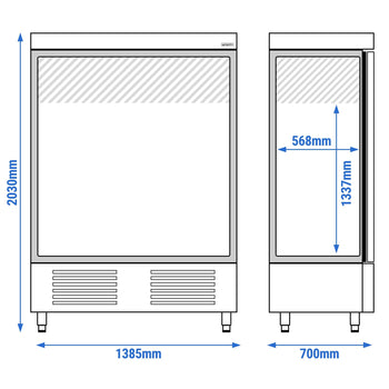 Chłodziarka PREMIUM PLUS - 1110 litrów - z 2 drzwiami - Prime Gastro