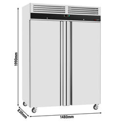 Szafa chłodnicza ECO – stal nierdzewna – GN 2/1 – 1400 L – od +2 do +8 °C – z 2 drzwiami