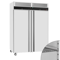 Szafa chłodnicza ECO – stal nierdzewna – GN 2/1 – 1400 L – od +2 do +8 °C – z 2 drzwiami