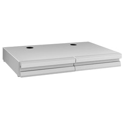 Szuflada na fusy z kawy - podwójna - 820 x 510 x 115 mm - z uderzakiem - srebrna