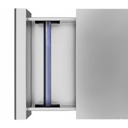 Szuflada na fusy z kawy - podwójna - 820 x 510 x 115 mm - z uderzakiem - srebrna