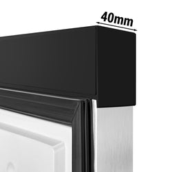 Mini chłodziarka magazynowa ze stali nierdzewnej PREMIUM – 200 litrów – z 1 drzwiami – wnętrze drzwi z tworzywa sztucznego