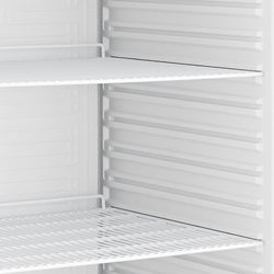 Chłodziarka ze stali nierdzewnej PREMIUM - 400 litrów - z 1 szklanymi drzwiami & chłodzeniem statycznym z wentylatorem obiegowym