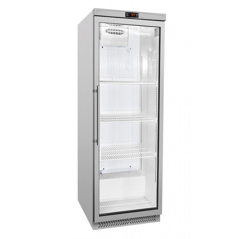 Commercial Upright Storage Fridge Stainless Steel ECO - 400L - with 1 Glass Door