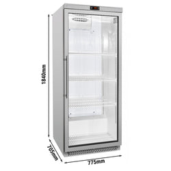Szafa chłodnicza magazynowa ECO – stal nierdzewna – 580 L – z 1 drzwiami szklanymi