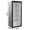 Commercial Upright Storage Fridge Stainless Steel PREMIUM - 600L - with 1 Glass Door