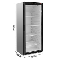 Chłodziarka ze stali nierdzewnej PREMIUM - 600 litrów - z 1 szklanymi drzwiami