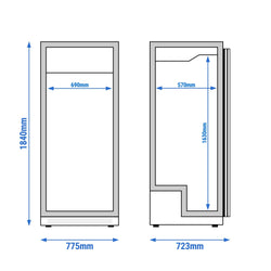 Chłodziarka do przechowywania ze stali nierdzewnej ECO - 600 litrów - z 1 drzwiami