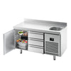Stół chłodniczy PREMIUM PLUS - 1468x600mm - 250L - z 1 drzwiami - z 3 szufladami - z 1 komorami