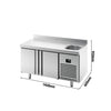 Commercial Counter Fridge PREMIUM PLUS - 1468x600mm - with sink - with 2 doors - with upstand - capacity 250 litres