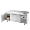 Commercial Counter Fridge PREMIUM PLUS - 1960x600mm - with sink - with 3 doors - with upstand - capacity 385 litres