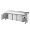 Commercial Counter Fridge PREMIUM PLUS - 2452x700mm - with sink - with 4 doors - with upstand - capacity 630 litres