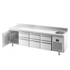 Stół chłodniczy PREMIUM PLUS - 2452x700mm - 630L - z 1 drzwiami - z 6 szufladami - z rantem