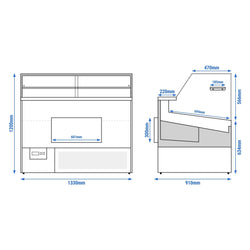 Lada chłodnicza - 1330 mm - 250 litrów - z oświetleniem LED & 1 półką