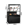Serve Over Counter TORONTO - 1000mm - double glazing - black front - with 2 shelves - granite worktop