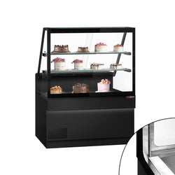 Lada chłodnicza TORONTO - 1300 mm - 2 półki - czarny panel przedni - blat roboczy kuchenny z czarnego granitu