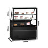 Serve Over Counter TORONTO - 1300mm - double glazing - black front - with 2 shelves - granite worktop