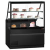 Witryna chłodnicza TORONTO - 1300x880mm - 1200L - front Czarny - z oświetleniem LED - podwójna szyba - blat granitowy Czarny - 2 półki
