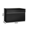 Lada kasowa TORONTO stal nierdzewna - 1500x880mm - Panel przedni Czarny - Blat roboczy Czarny granit