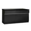 Stolik kasowy TORONTO stal nierdzewna - 1800x880mm - Panel przedni Czarny mat - Blat roboczy Czarny granit