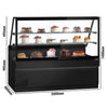 Serve Over Counter TORONTO - 2000mm - double glazing - black front - with 2 shelves - granite worktop