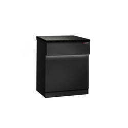 Lada kasowa TORONTO - 600 mm - czarny panel przedni - czarny granitowy blat roboczy kuchenny