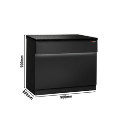 Lada kasowa TORONTO - 900 mm - czarny panel przedni - blat roboczy kuchenny z czarnego granitu