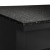 Lada kasowa TORONTO stal nierdzewna - 1500x880mm - Panel przedni Czarny - Blat roboczy Czarny granit