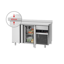 Commercial Counter Fridge PREMIUM - 1400x600mm - with 2 doors - capacity 250 litres