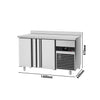 Commercial Counter Fridge PREMIUM - 1400x600mm - with 2 doors - capacity 250 litres